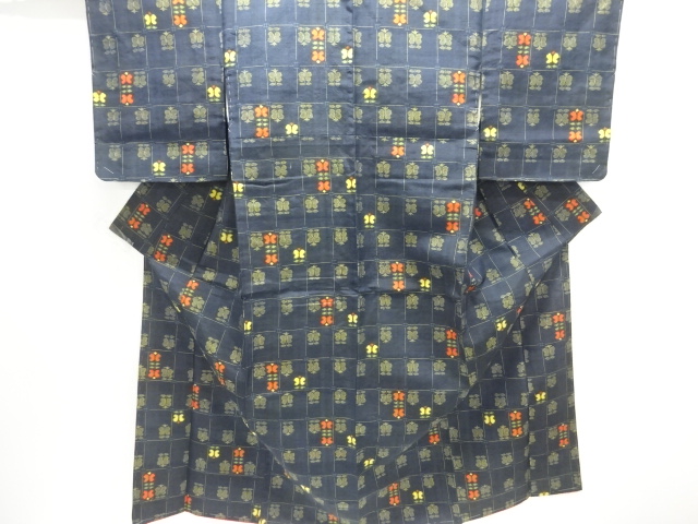 JAPANESE KIMONO / TSUMUGI / WOVEN CAMELIA